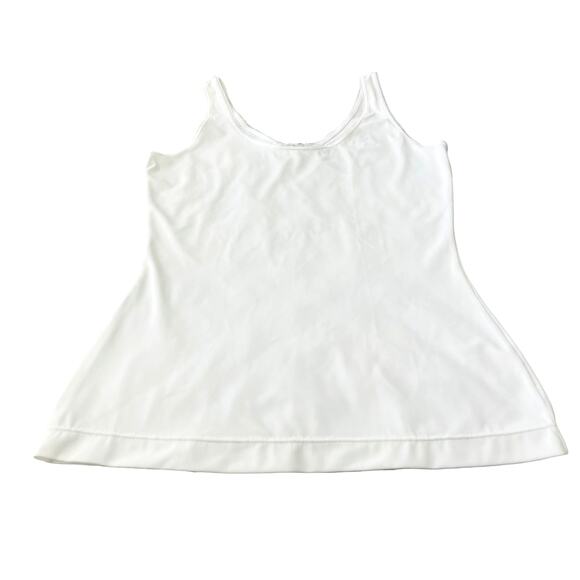 RED HOT BY SPANX ROUND NECK TANK TOP, WOMENS, L, SOLID WHITE,, 1” SHOULDER STRAP - Picture 3 of 10